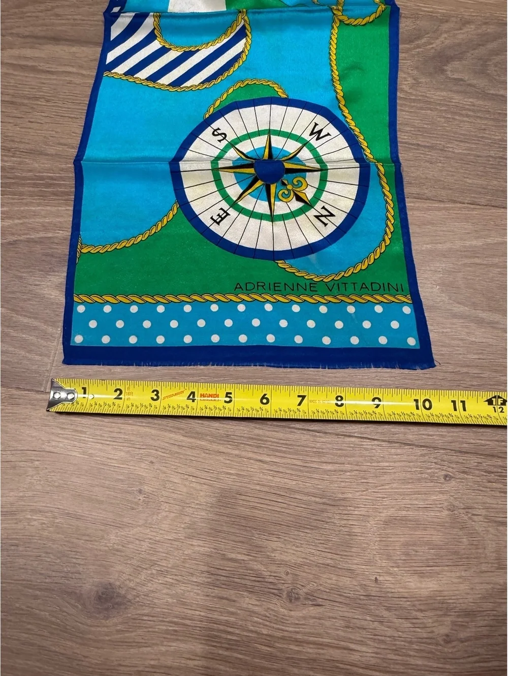 Vintage Adrienne Vittadini Nautical Print Scarf with Compass and Flags